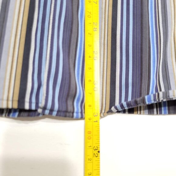 Pronto Uomo Men's Striped Long Sleeve Button Down 100% Cotton Shirt Size L - Picture 2 of 9